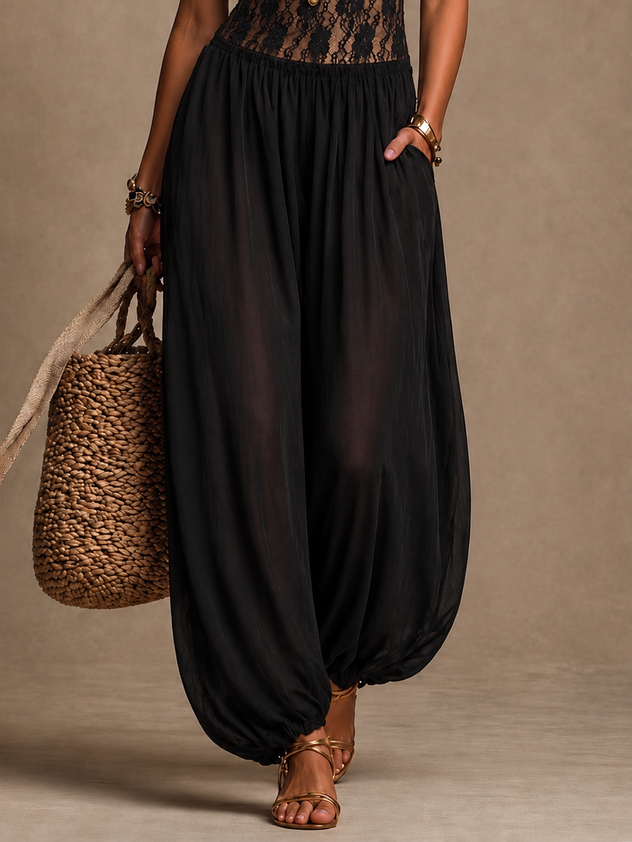 Laia - Flowy Lace Halter Jumpsuit