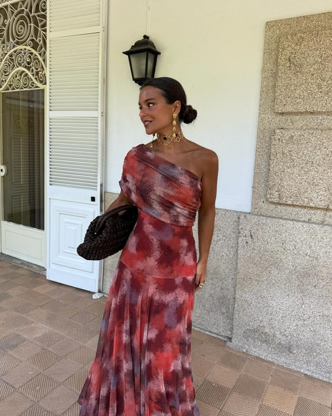 Marisol – Off-Shoulder Draped Tulle Maxi Dress