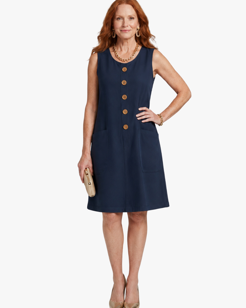 Margaux - Flowing Button-Front Summer Dress with Pockets