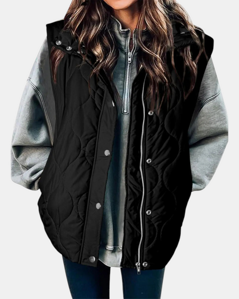Talia — Quilted Wave-Stitch Puffer Vest
