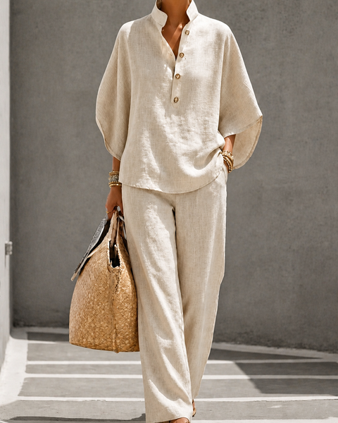 Ariel – Relaxed Cotton-Linen Set