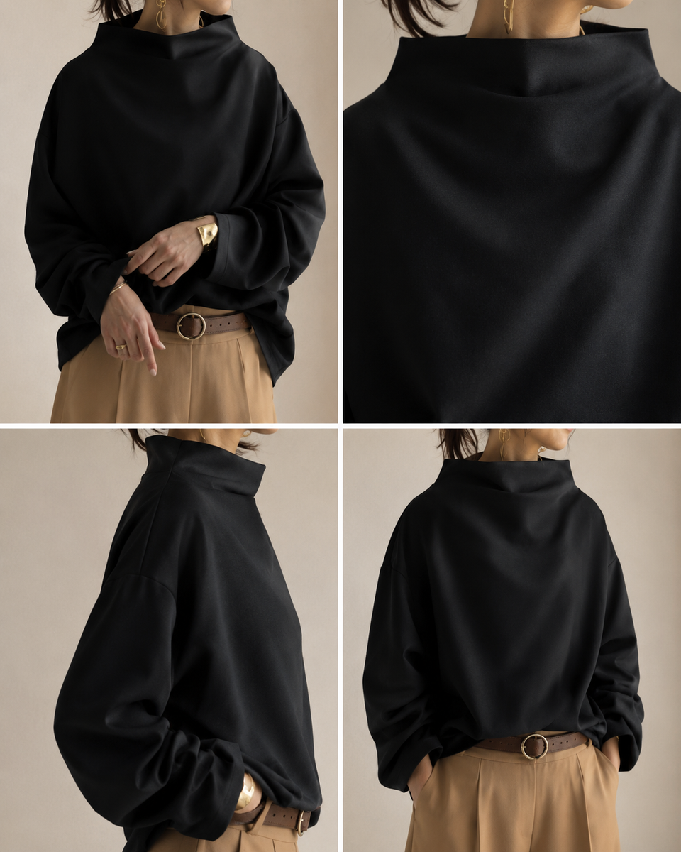 Hortense – High-Neck Soft Knit Top