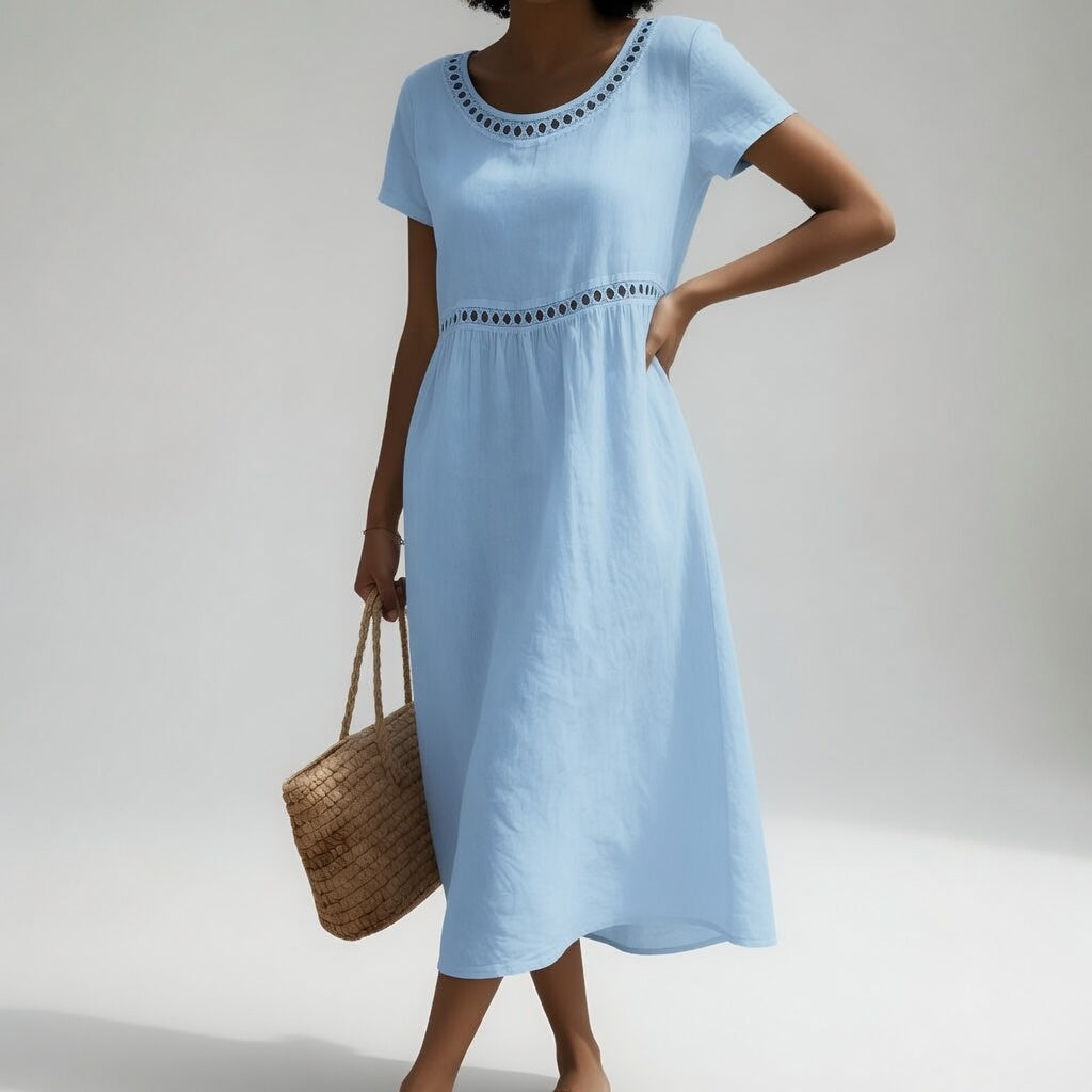 Alaia - Embroidered Linen Dress