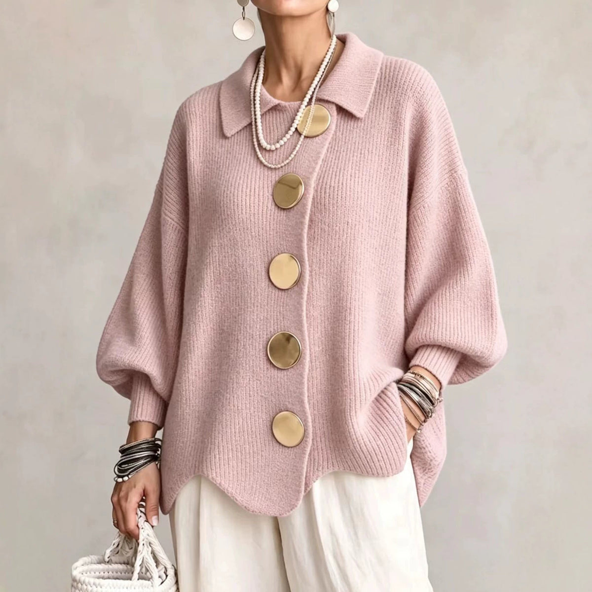 Isadora — Oversized Collared Cardigan