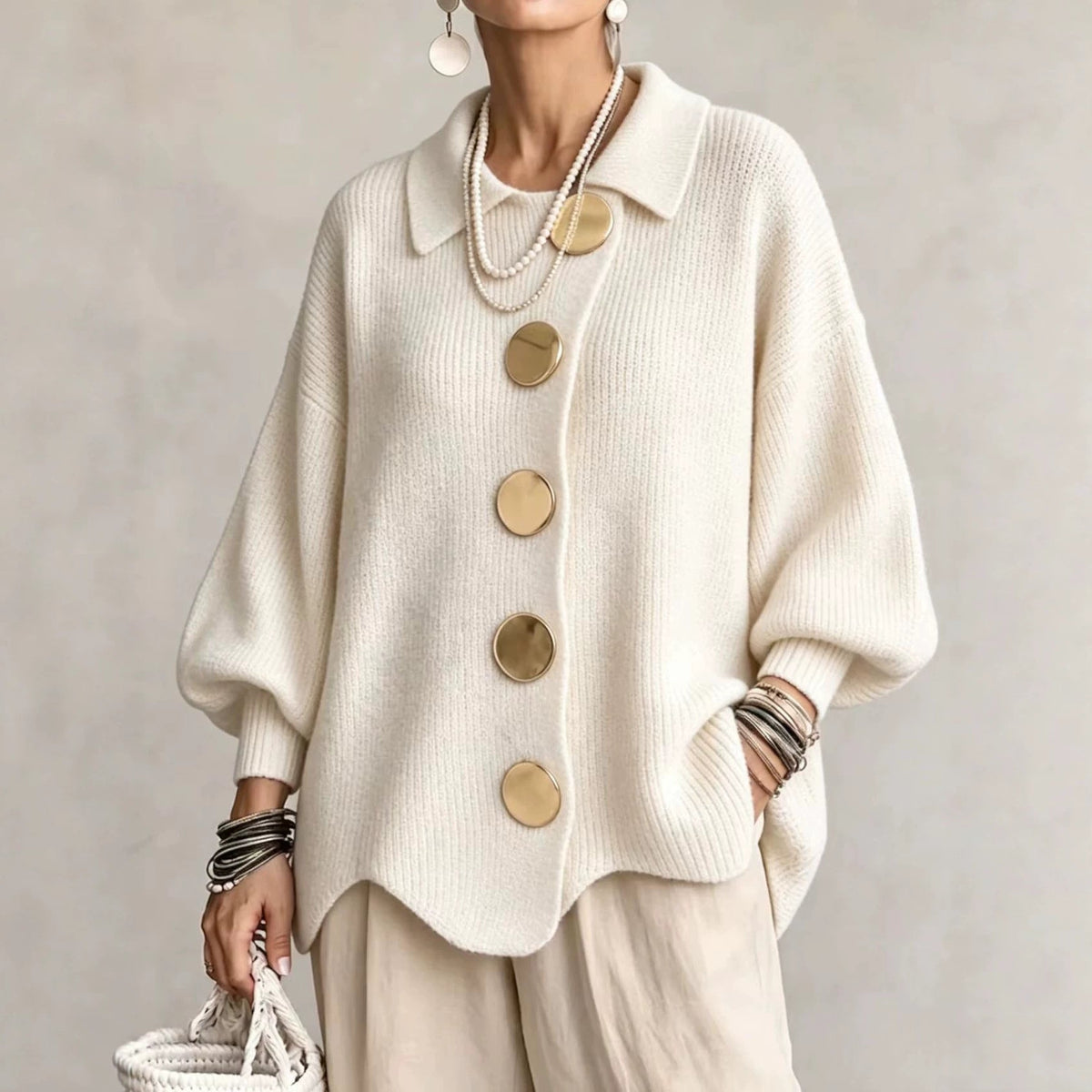 Isadora — Oversized Collared Cardigan