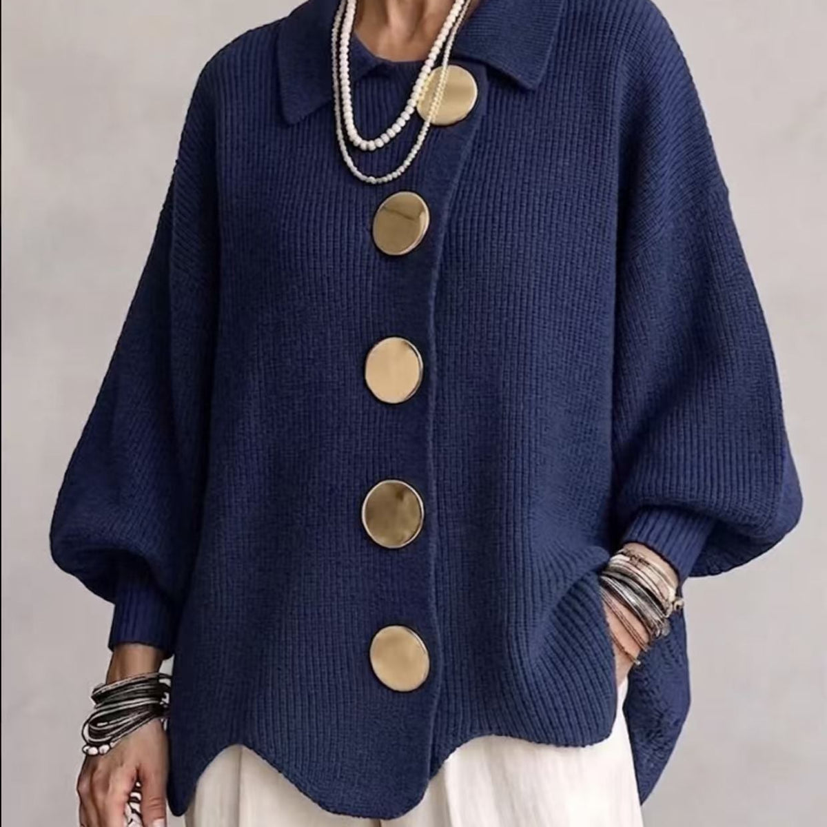 Isadora — Oversized Collared Cardigan