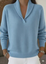 Eveline — Elegant Draped V-Neck Sweater