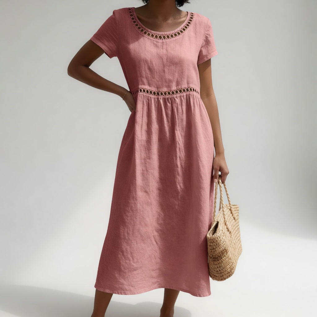 Alaia - Embroidered Linen Dress
