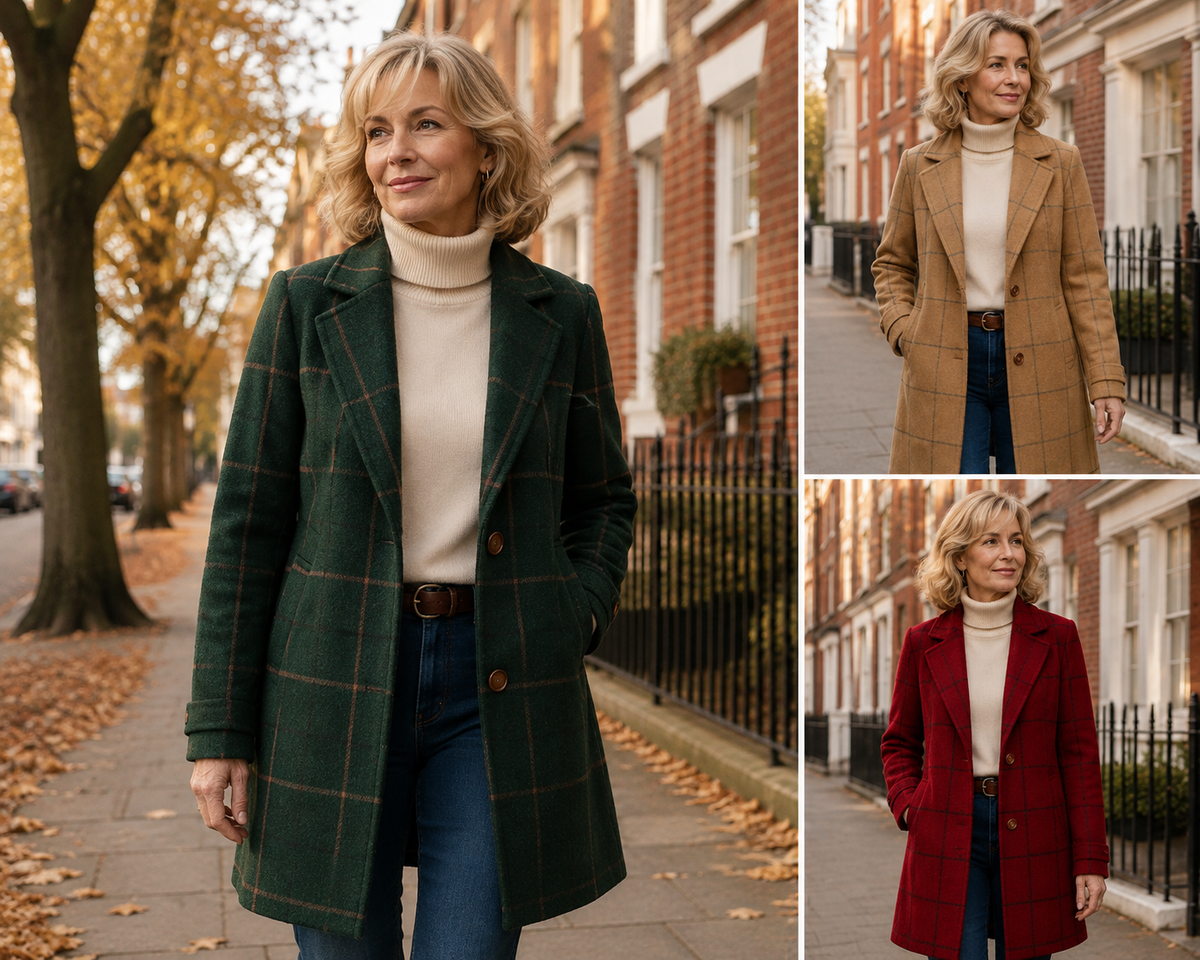 Kaitlyn — Elegant Plaid Winter Coat
