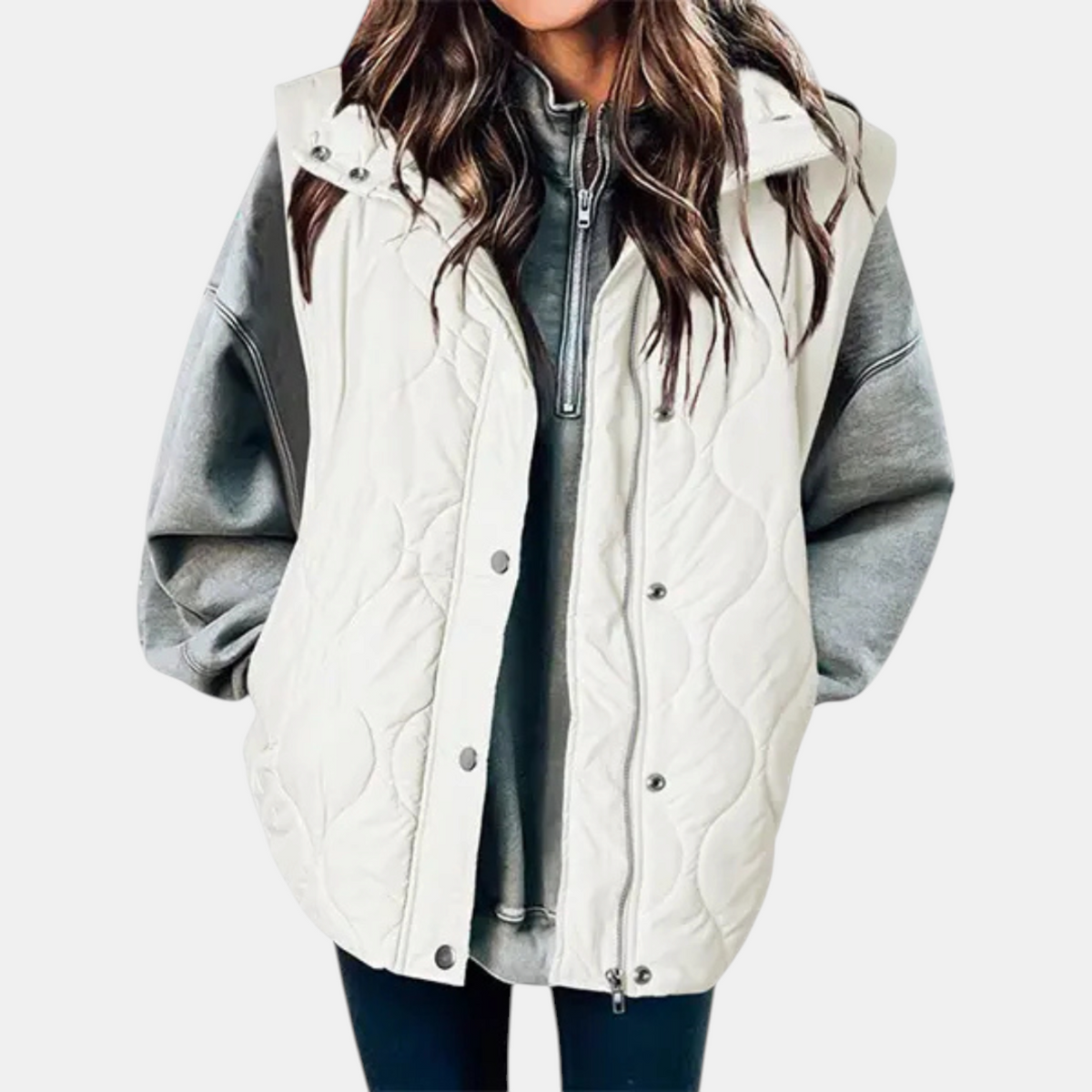 Talia — Quilted Wave-Stitch Puffer Vest