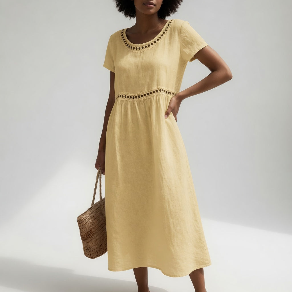 Alaia - Embroidered Linen Dress