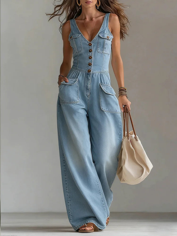 Sophie – Loose Denim Jumpsuit