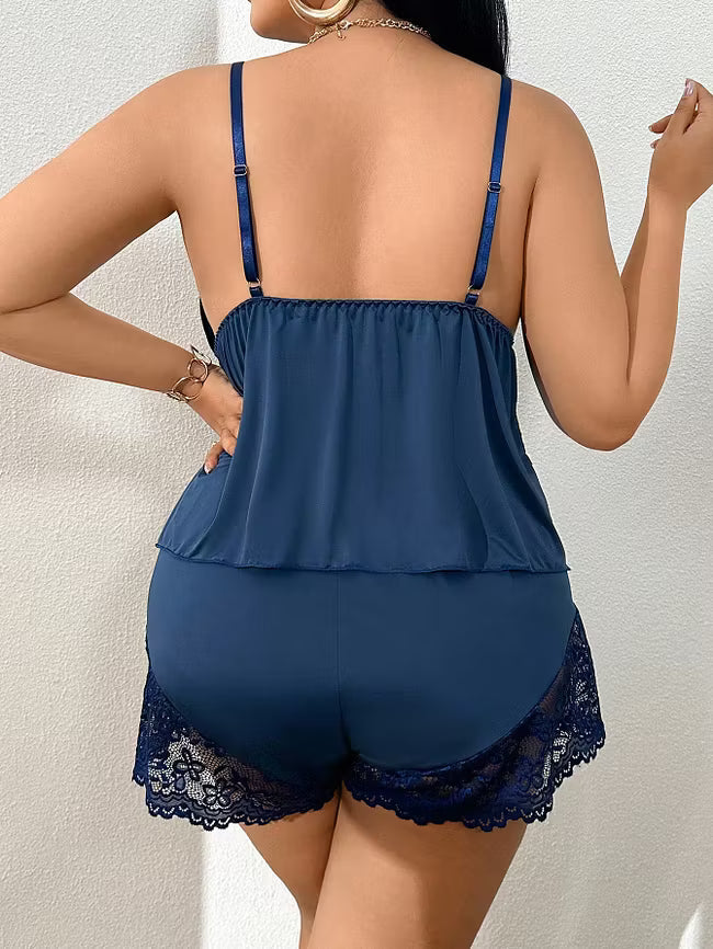 Odile - Lace-Trim Cami Pyjama Set