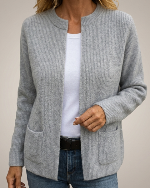 Maeve – Cozy Zip-Front Knit Cardigan