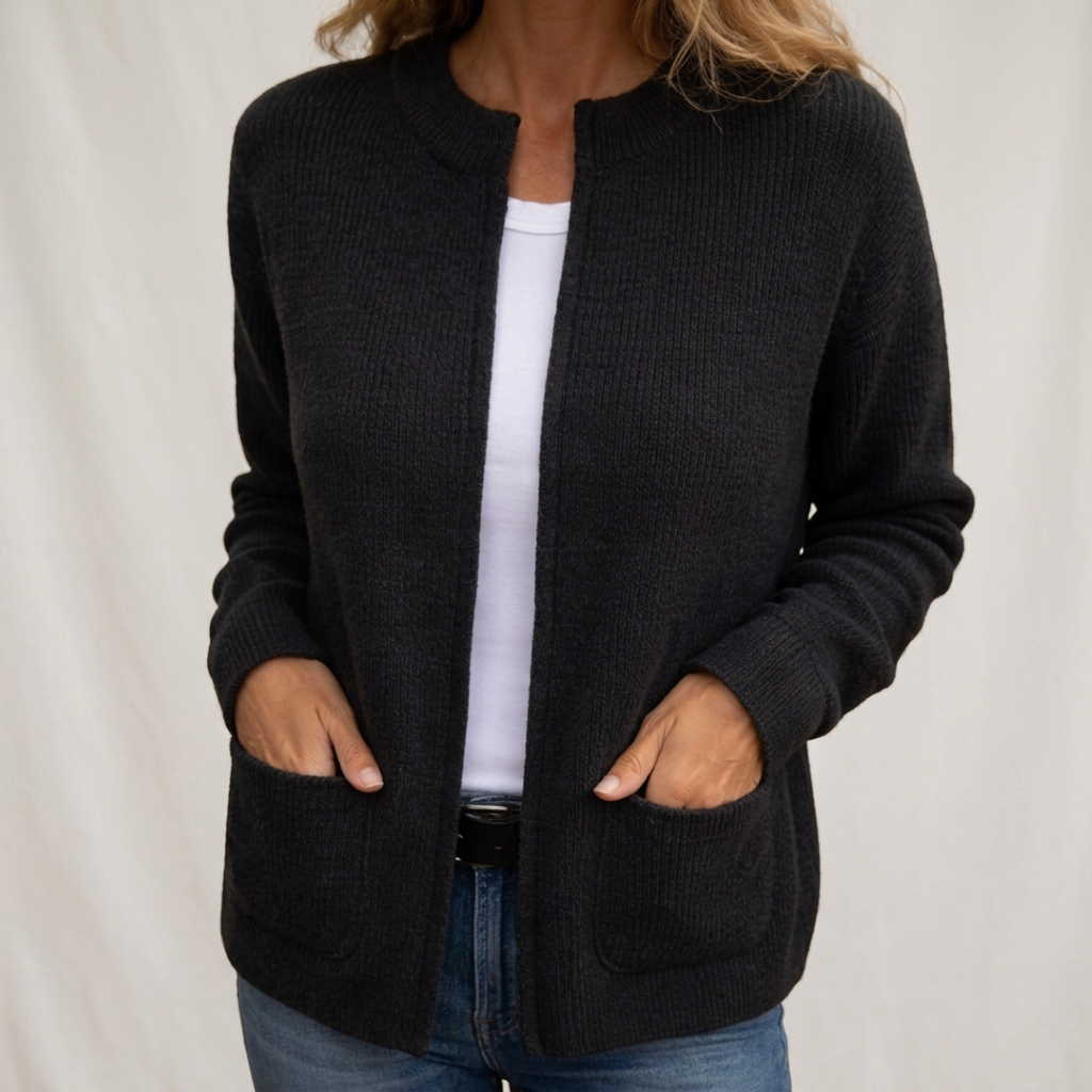 Maeve – Cozy Zip-Front Knit Cardigan