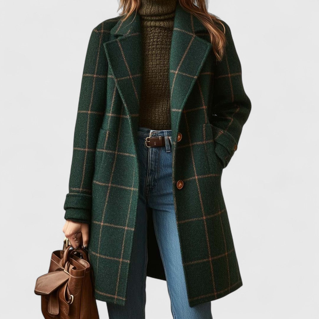 Kaitlyn — Elegant Plaid Winter Coat