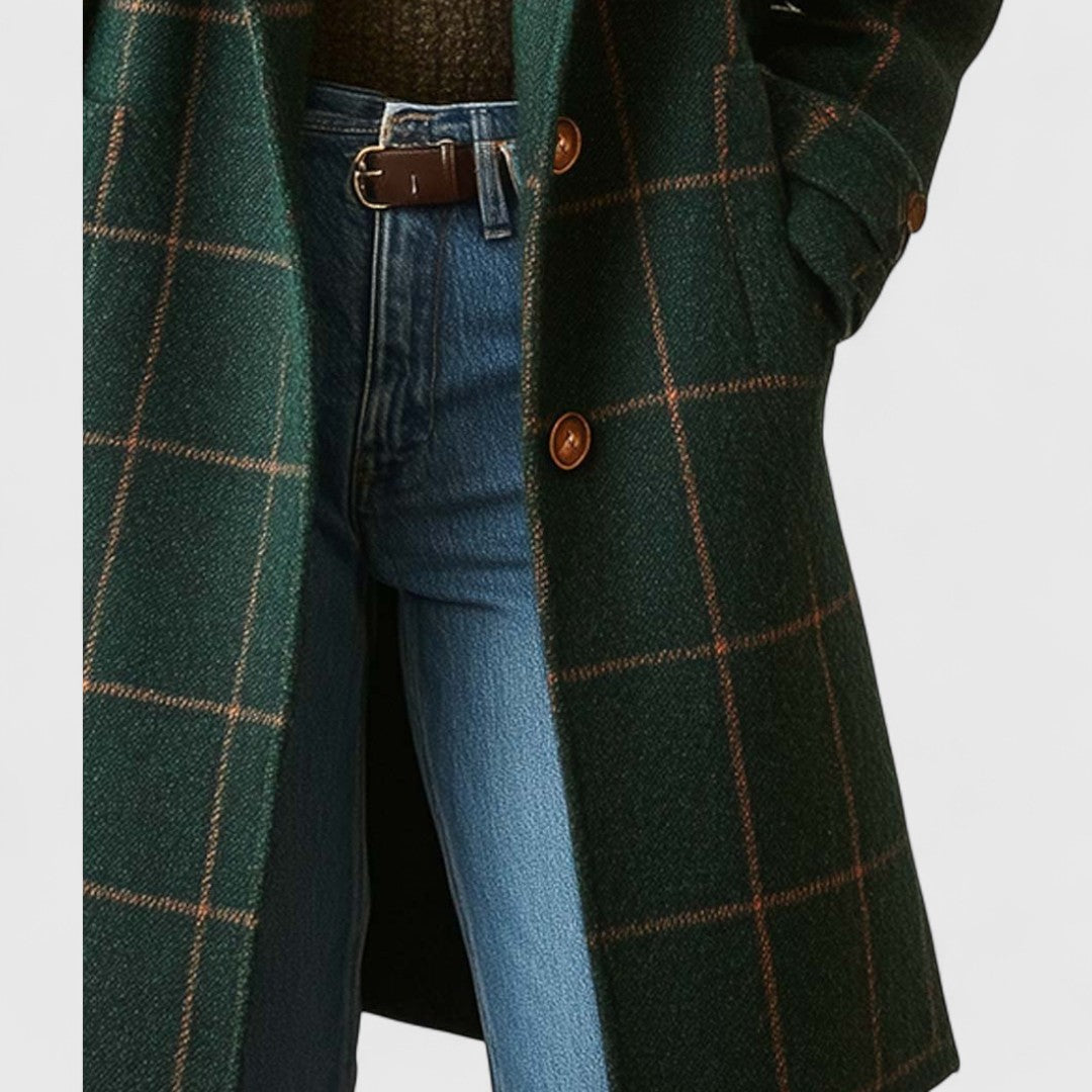 Kaitlyn — Elegant Plaid Winter Coat