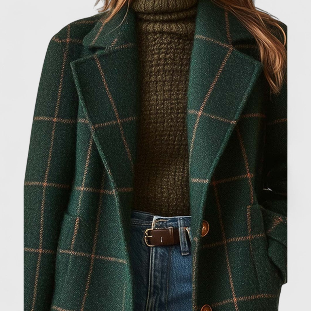 Kaitlyn — Elegant Plaid Winter Coat