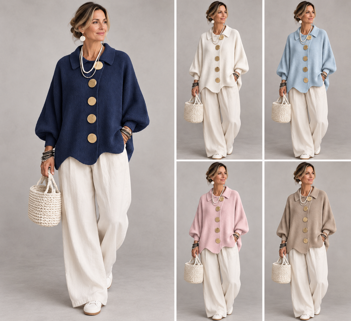 Isadora — Oversized Collared Cardigan