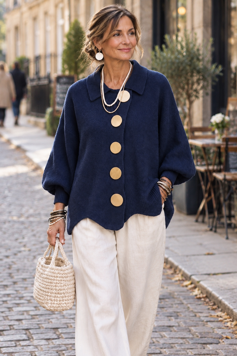 Isadora — Oversized Collared Cardigan