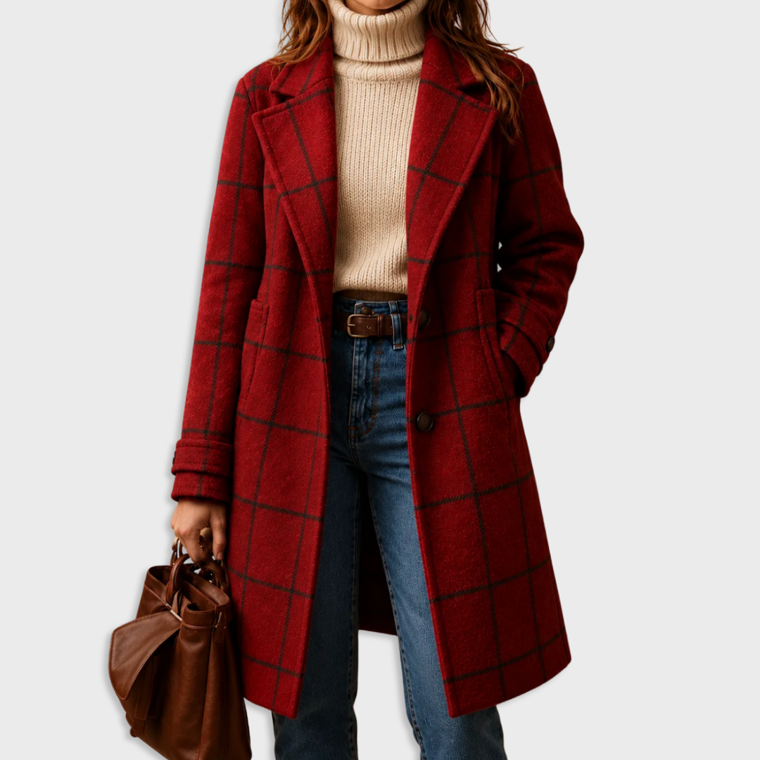 Kaitlyn — Elegant Plaid Winter Coat