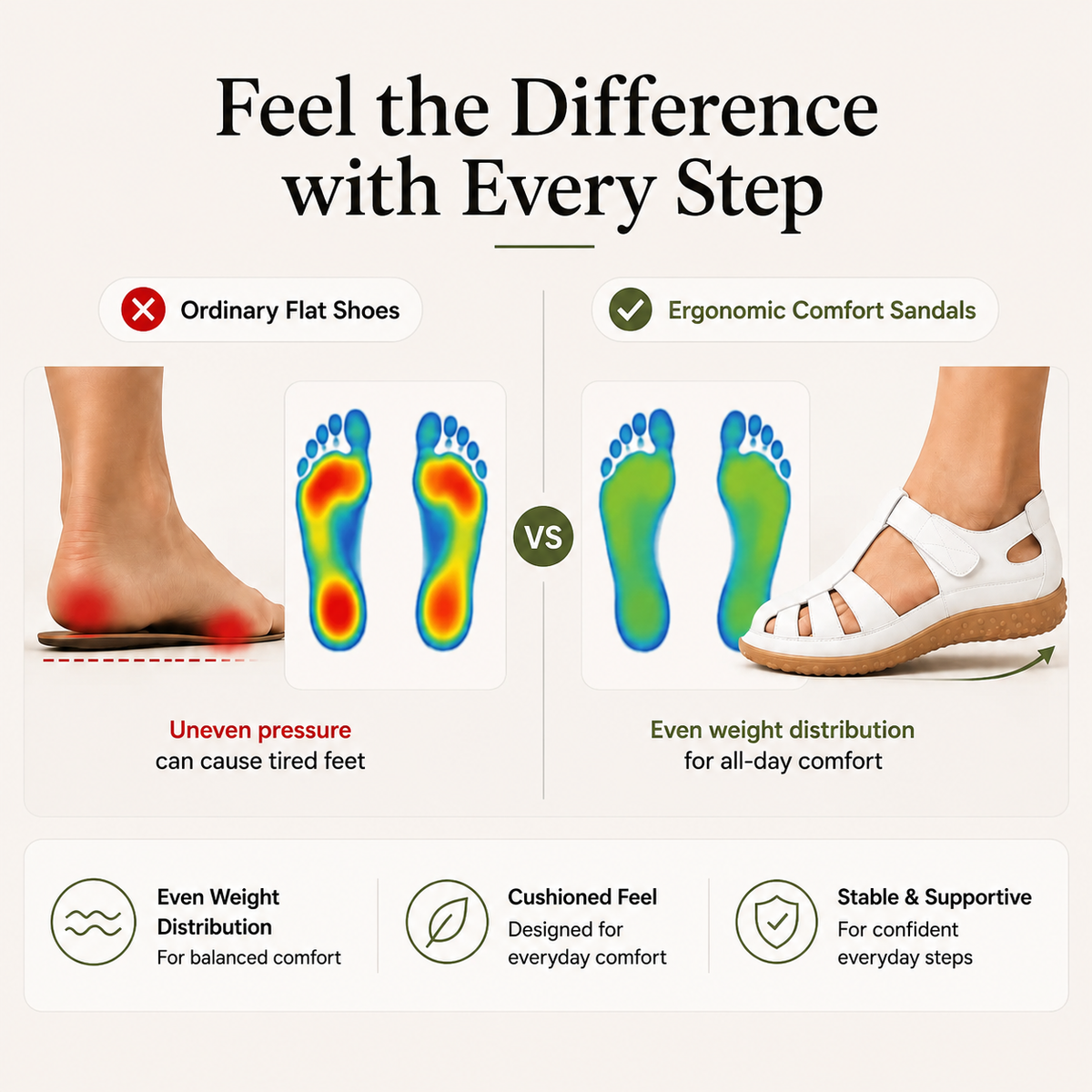 Vera Comfort Sandals — Ergonomic Non-Slip Sole