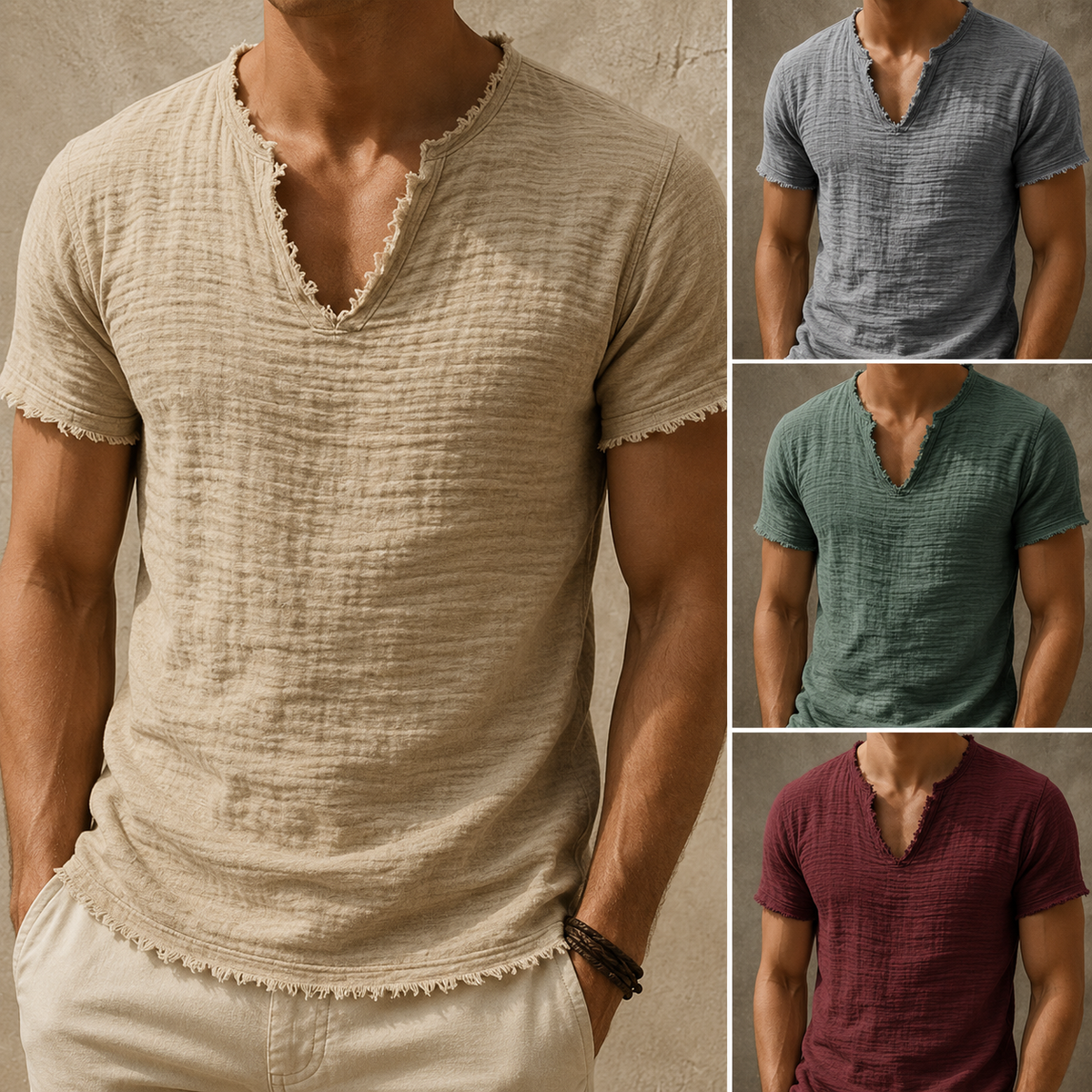 Kai - Vintage V-Neck T-Shirt